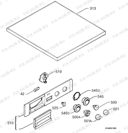 Взрыв-схема стиральной машины Zanussi FLS821C - Схема узла Command panel 037